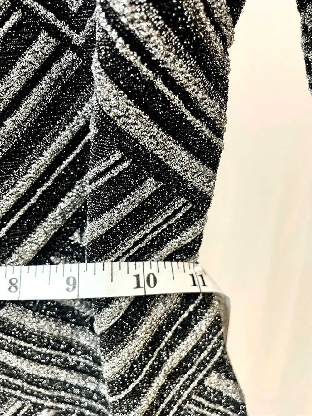 Almost Famous Black & Silver Geometric Cutout Mini Dress